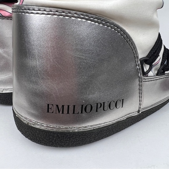 Emilio Pucci Printed Lace Winter Snow Ski Moon Boots - Picture 6 of 10